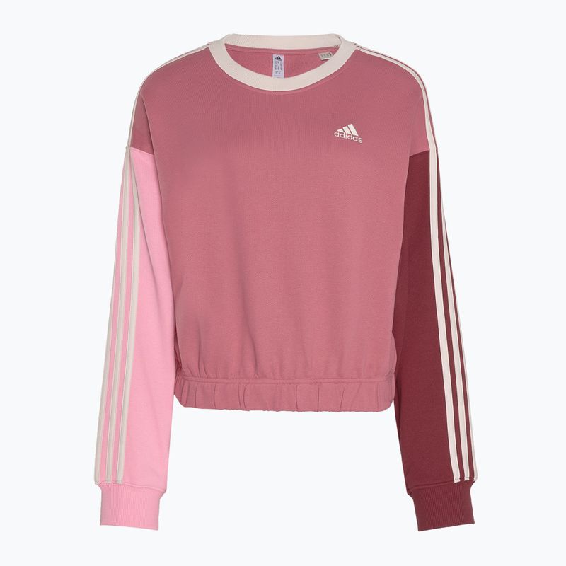 Дамски суитшърт adidas Essentials 3-Stripes Crop pink strata/shadow red/bliss pink/wonder quartz