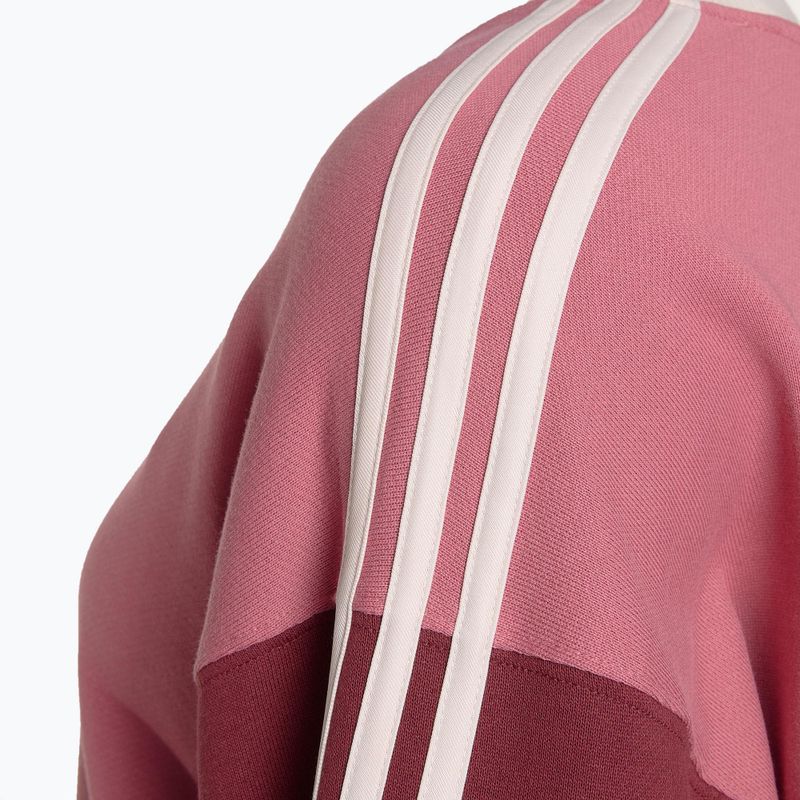 Дамски суитшърт adidas Essentials 3-Stripes Crop pink strata/shadow red/bliss pink/wonder quartz 3