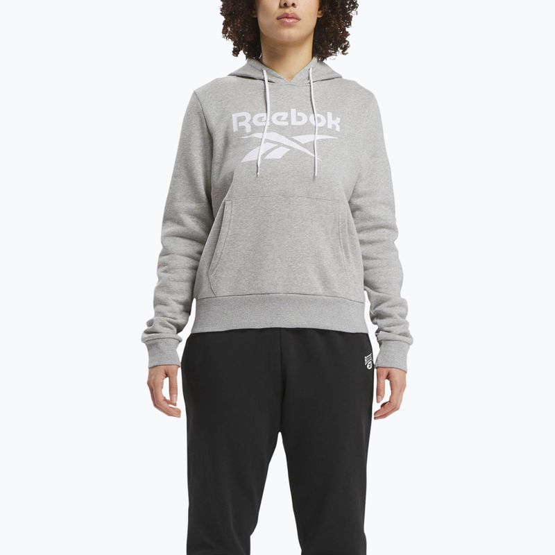 Дамски суитшърт Reebok Identity Big Logo Fleece Crew medium grey heather