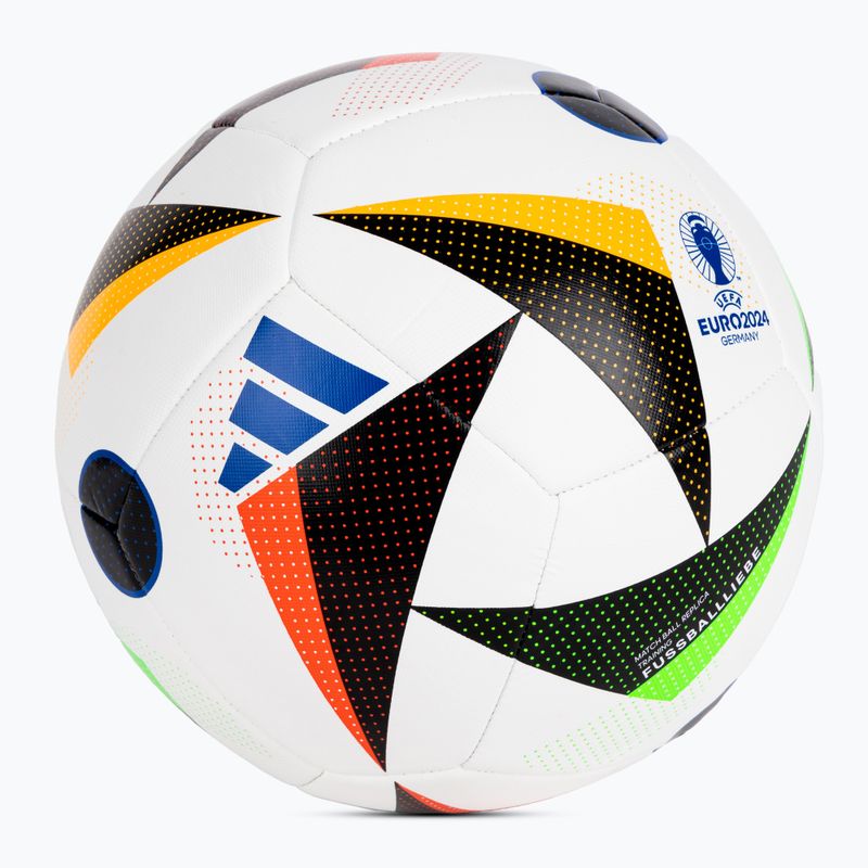 Футболна топка adidas Fussballiebe Trainig Euro 2024 white/black/glow blue размер 5 2