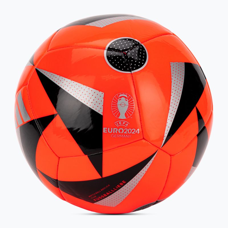 Футболна топка adidas Fussballiebe Trainig Euro 2024 solar red/black/silver metallic размер 5