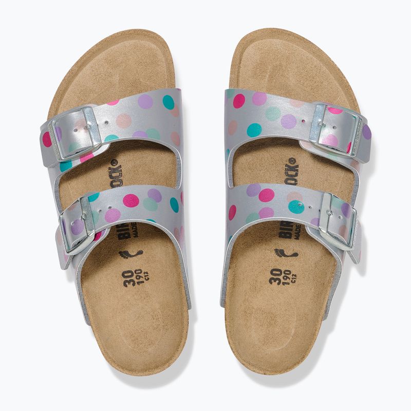 BIRKENSTOCK детски джапанки Arizona BF Narrow електрически металик на точки сребро 3