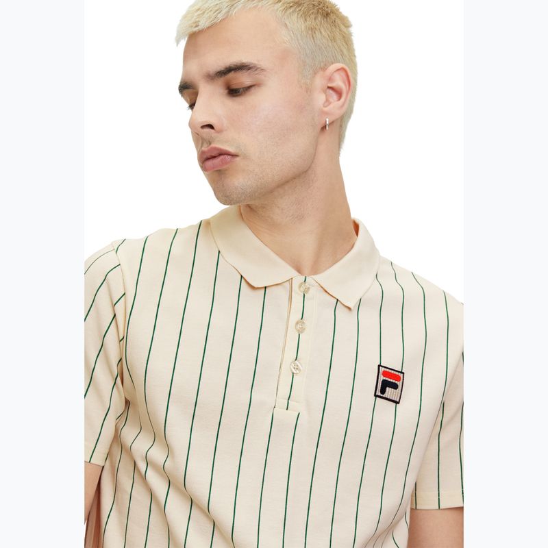 Мъжка поло тениска FILA Luckenwalde antique white/adventurine striped 4