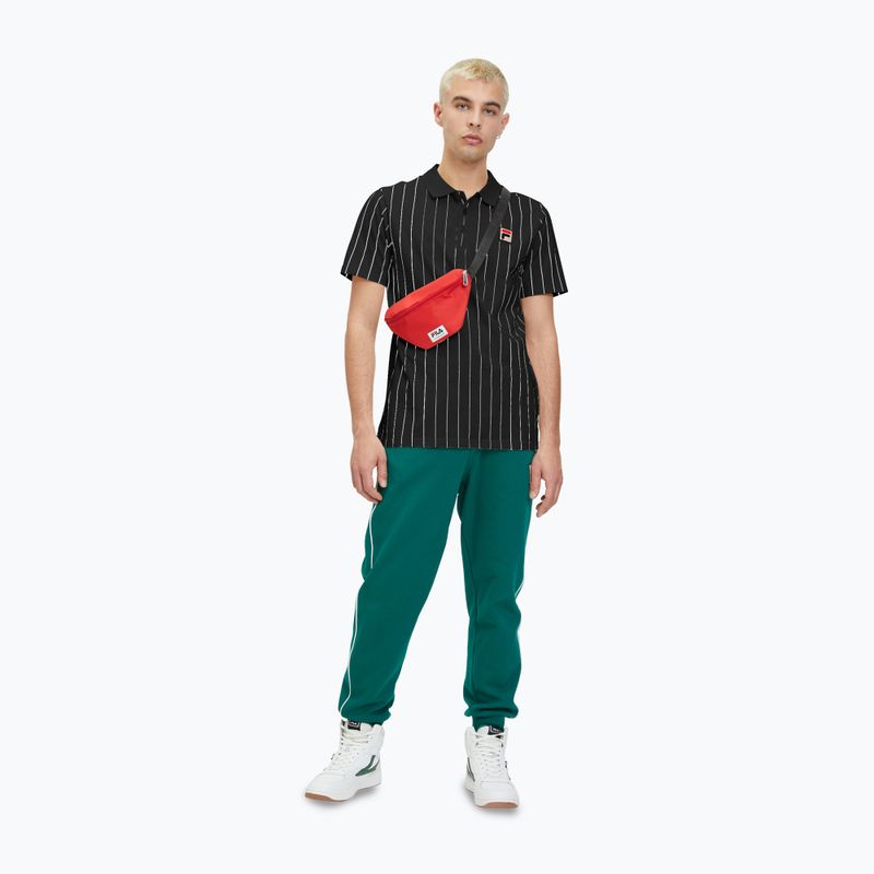 Мъжка поло тениска FILA Luckenwalde black/bright white striped 2