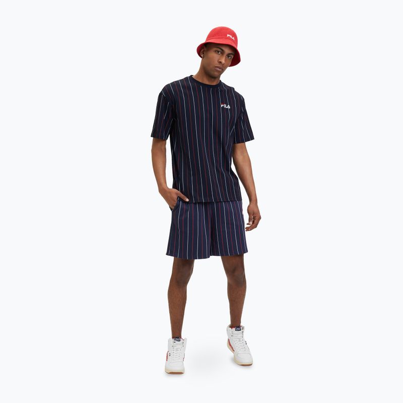 Мъжка тениска FILA Lobito Pinstriped black iris/two color stiped 2