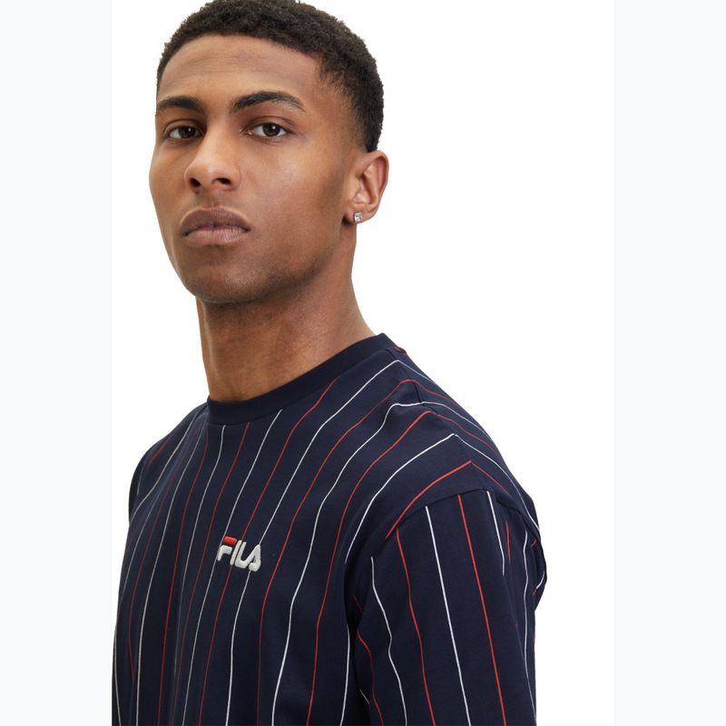 Мъжка тениска FILA Lobito Pinstriped black iris/two color stiped 4