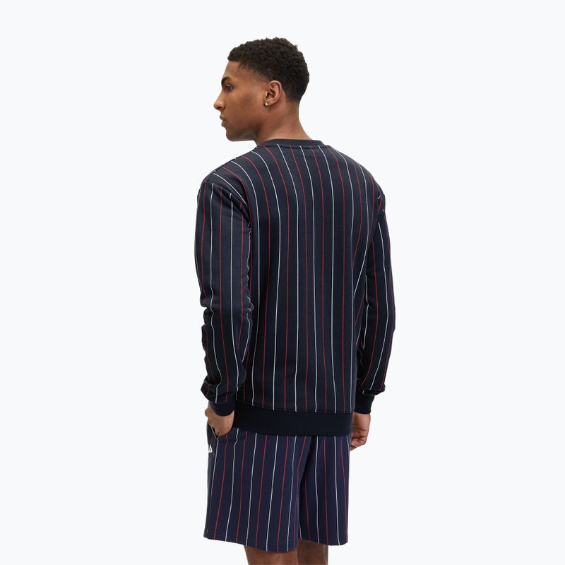 Мъжки суитшърт FILA Lobito Pinstriped Crew black iris/two colour stiped 3