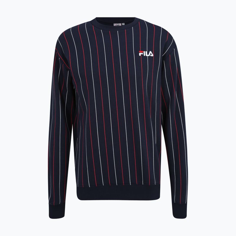 Мъжки потник FILA Lobito Pinstriped Crew черен ирис/двуцветен стипцован потник 5