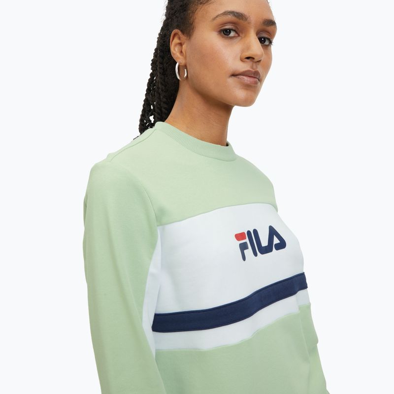 Дамски суитшърт FILA Lishui smoke green/bright white 4