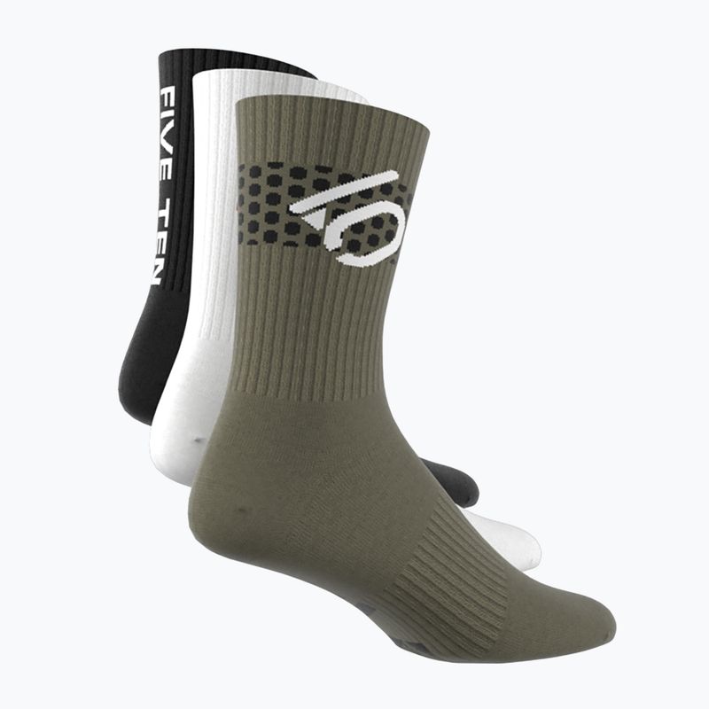 adidas FIVE TEN Cushioned Crew Sock 3 чифта маслинова страта/бяло/черно 3