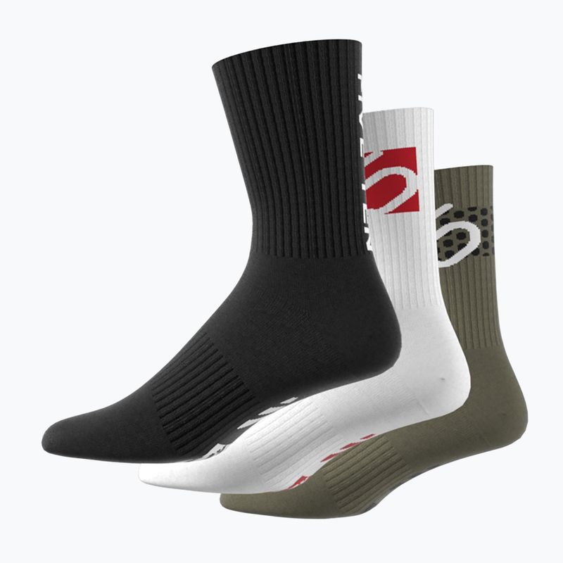 adidas FIVE TEN Cushioned Crew Sock 3 чифта маслинова страта/бяло/черно 6