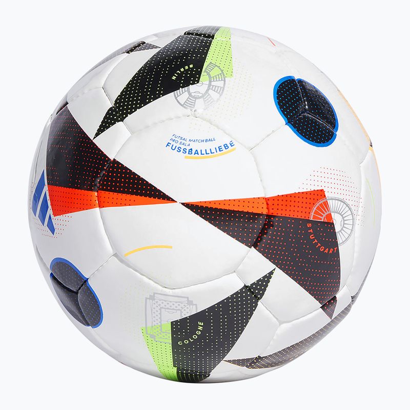 Футболнa топкa adidas Fussballliebe Pro Sala Euro 2024 white/black/glow blue размер 4 2