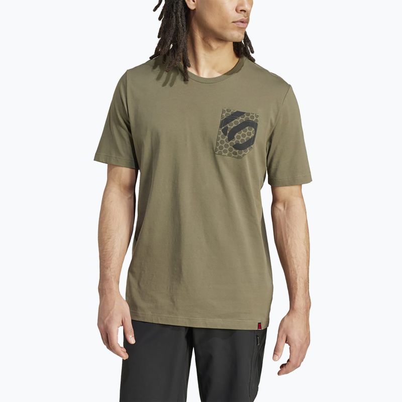Мъжка тениска adidas FIVE TEN Brand Of The Brave Tee маслинова страта за колоездене 4