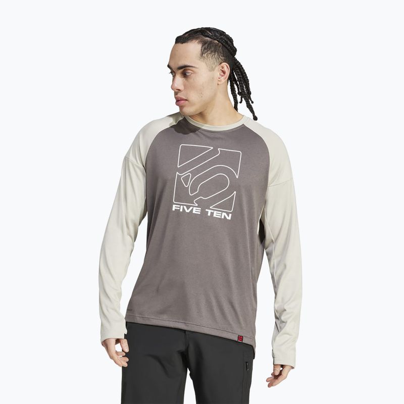 Мъжки велосипеден анцуг с дълъг ръкав adidas FIVE TEN Long Sleeve Jersey charcoal/putty grey 3