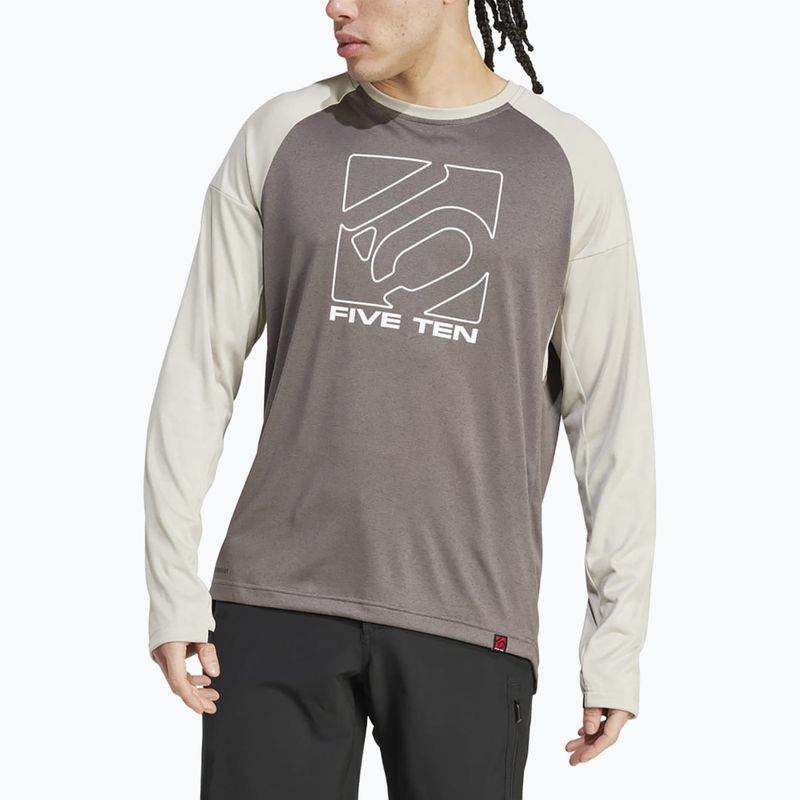 Мъжки велосипеден анцуг с дълъг ръкав adidas FIVE TEN Long Sleeve Jersey charcoal/putty grey 4