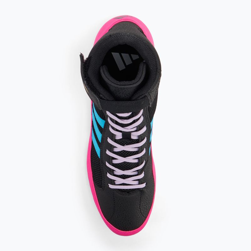 Боксьорски обувки adidas HVC core black/signal cyan/yellow 5