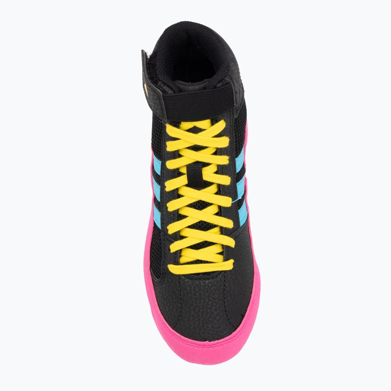 Детски боксови обувки adidas Havoc core black/signal cyan/yellow 5