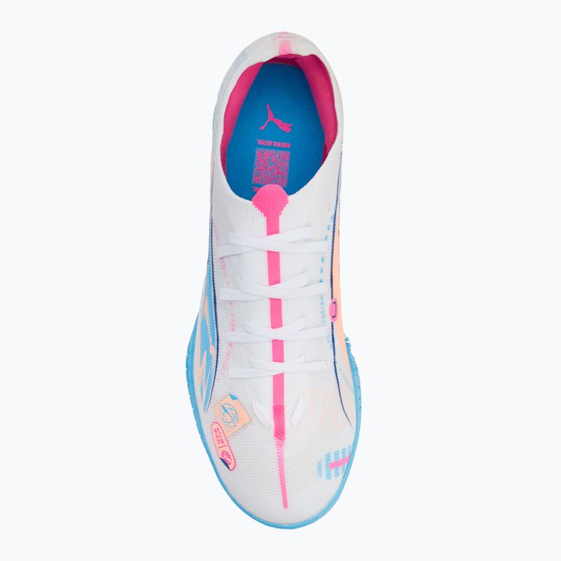 Футболни обувки PUMA Ultra 5 Match Vol. Up TT puma white/luminous blue/poison pink/fizzy melon 5