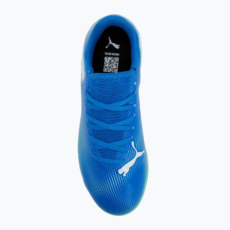 Детски футболни обувки PUMA Future 7 Play TT Jr hyperlink blue/mint/puma white 5