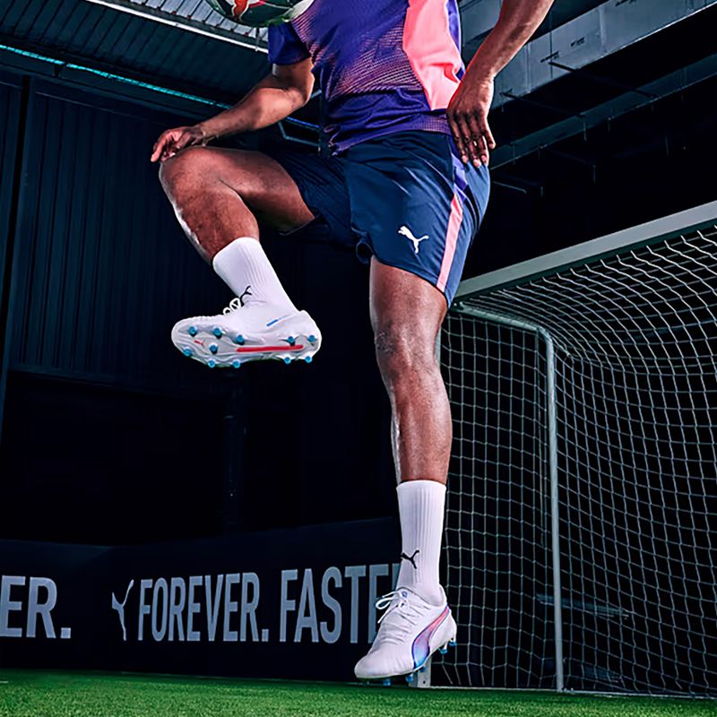 Футболни обувки PUMA King Ultimate FG/AG puma white/bluemazing/flat light grey/sunset glow 12