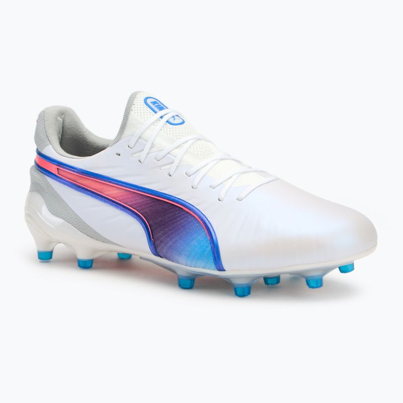 Футболни обувки PUMA King Ultimate FG/AG puma white/bluemazing/flat light grey/sunset glow