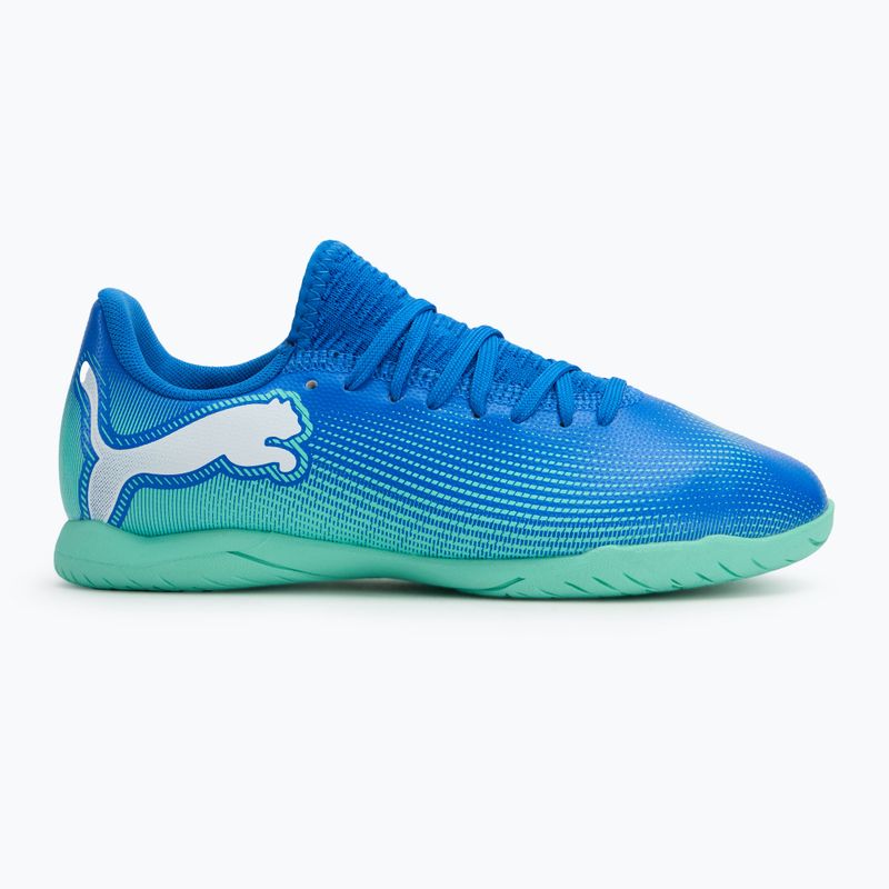 Детски футболни обувки PUMA Future 7 Play It hyperlink blue/mint/puma white 2