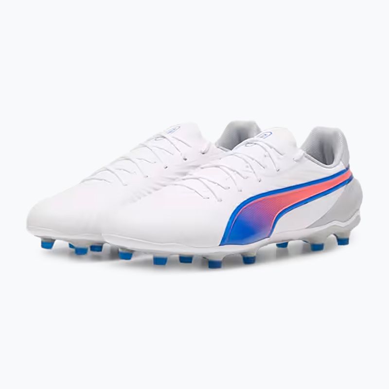 Футболни обувки PUMA King Match FG/AG puma white/bluemazing/flat light grey/sunset glow 8