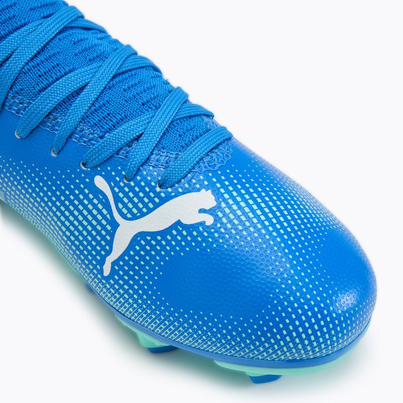 Детски футболни обувки PUMA Future 7 Play FG/AG Jr hyperlink blue/mint/puma white 7