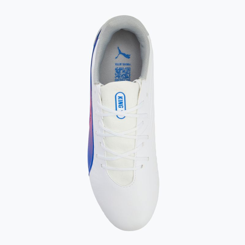 Детски футболни обувки PUMA King Match FG/AG Jr puma white/bluemazing/lat light grey/sunset glow 5