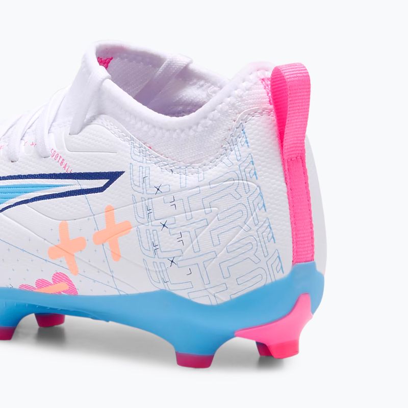 Детски футболни обувки PUMA Ultra 5 Match Vol. Up FG/AG Jr puma white/luminous blue 6