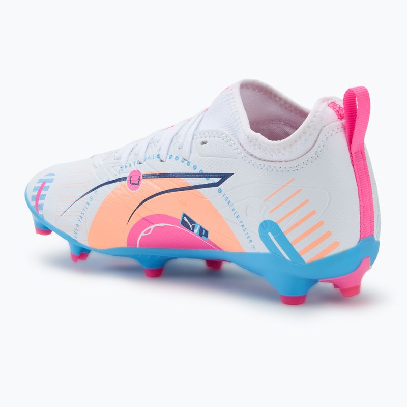 Детски футболни обувки PUMA Ultra 5 Match Vol. Up FG/AG Jr puma white/luminous blue 2