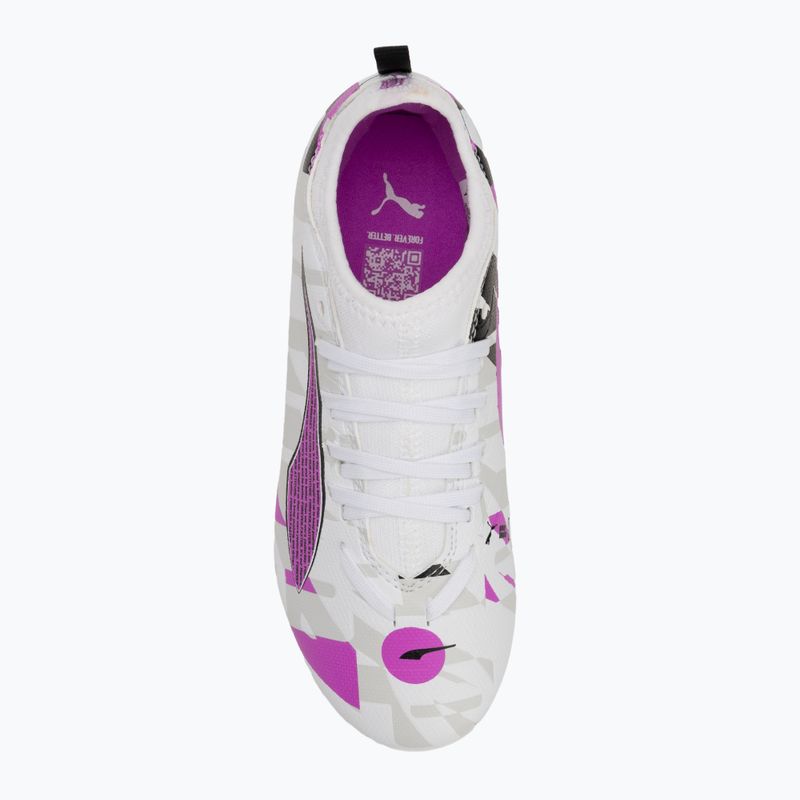 PUMA Ultra 5 Match Forever FG/AG Jr детски футболни обувки puma white/pure magenta/feather grey/puma black 5