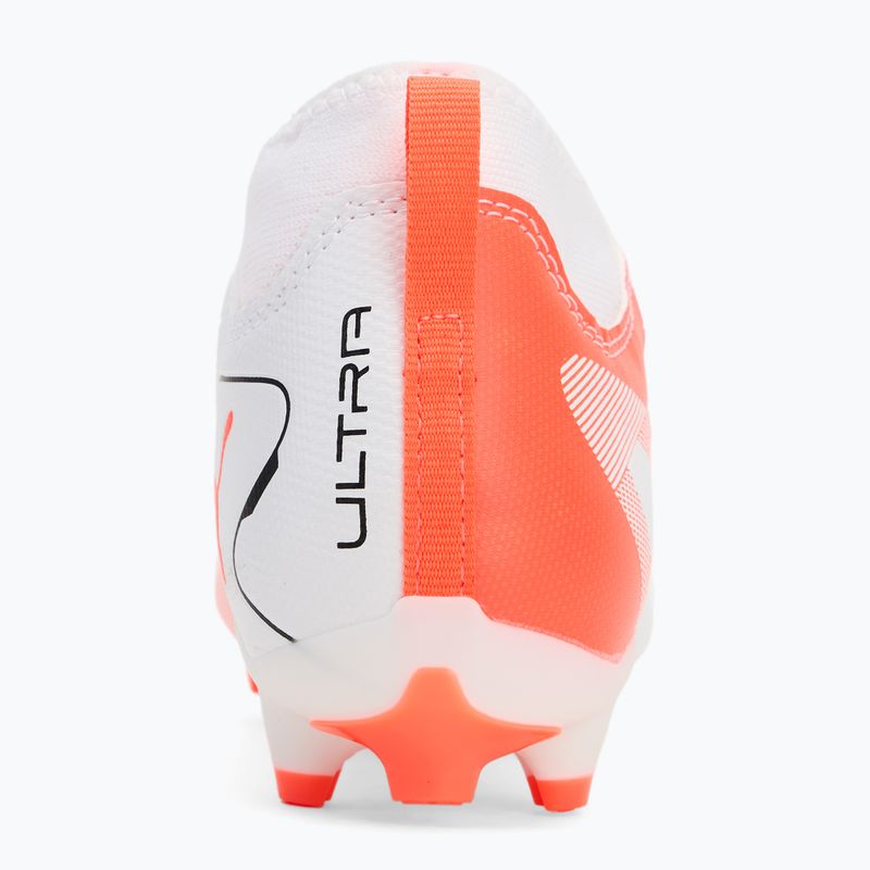 PUMA Ultra 5 Match+ LL FG/AG Jr детски футболни обувки puma white/puma black/glowing red 6