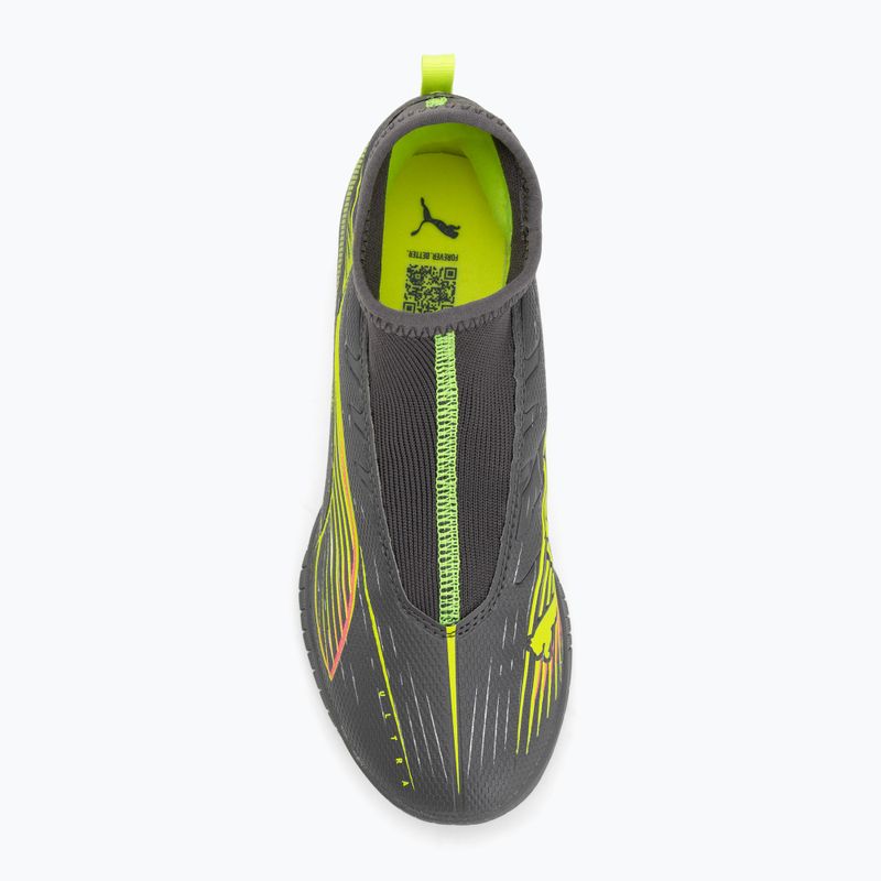 Детски футболни обувки PUMA Ultra 5 Match+ LL TT + Mid Jr матово сребристо/жълто предупреждение/ PUMA сребристо 5