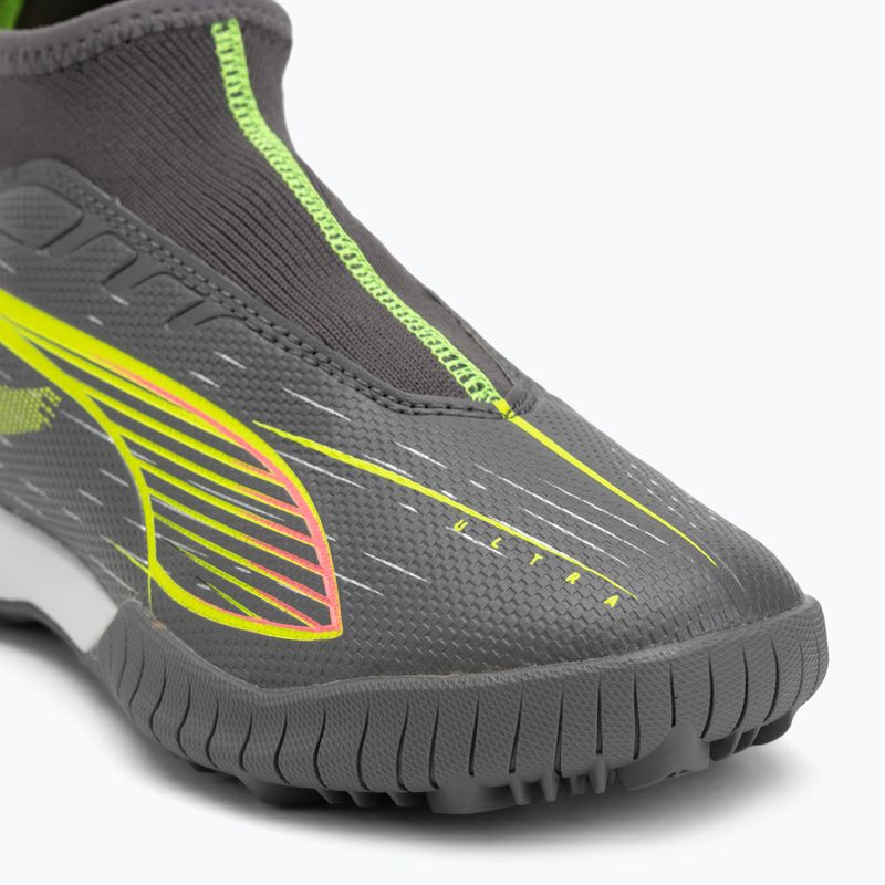 Детски футболни обувки PUMA Ultra 5 Match+ LL TT + Mid Jr матово сребристо/жълто предупреждение/ PUMA сребристо 7