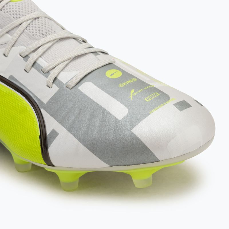 PUMA King Ultimate Forever FG/AG мъжки футболни обувки feather gray/electric lime/puma white/flat light gray 7