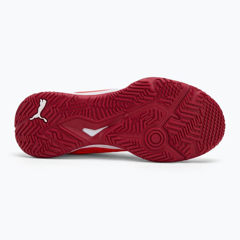 Детски обувки за хандбал PUMA Accelerate Jr светещо червено/бяло/тъмно малиново/черно 4