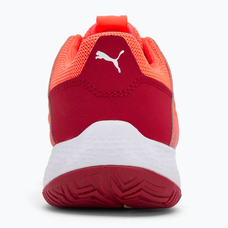 Детски обувки за хандбал PUMA Accelerate Jr светещо червено/бяло/тъмно малиново/черно 6