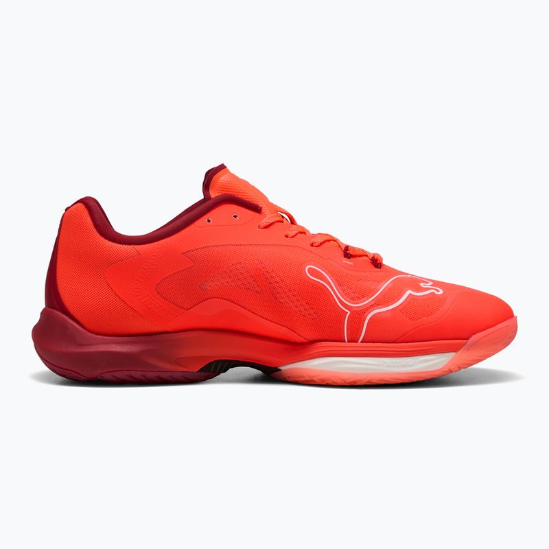 Обувки за хандбал PUMA Vantage Nitro сияйно червено / пума бяло / тъмно малиново / пума черно 9