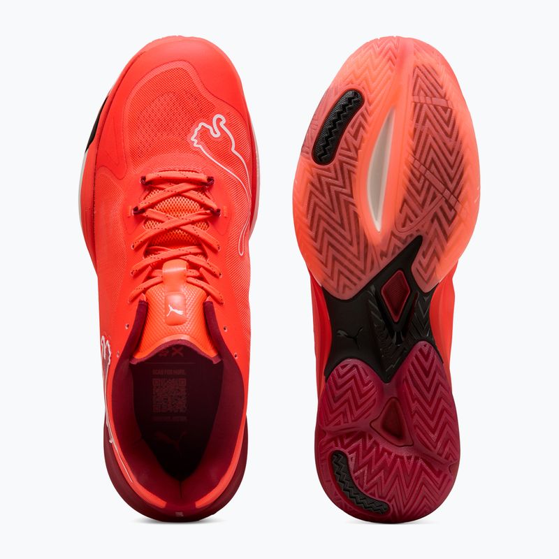 Обувки за хандбал PUMA Vantage Nitro сияйно червено / пума бяло / тъмно малиново / пума черно 12