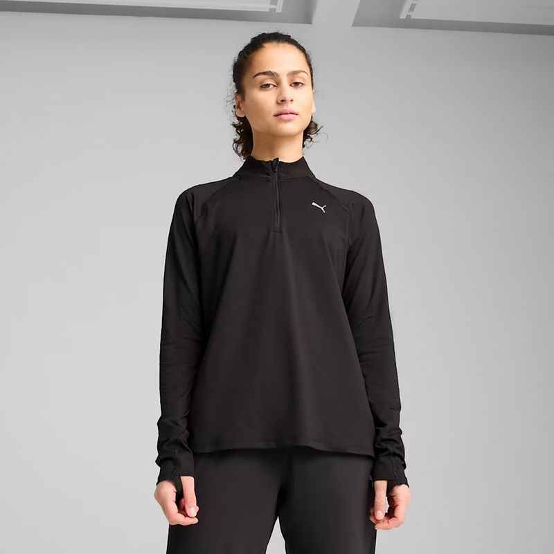 Дамски суитшърт за бягане PUMA Run Velocity Cloudspun 1/4 Zip puma black 3
