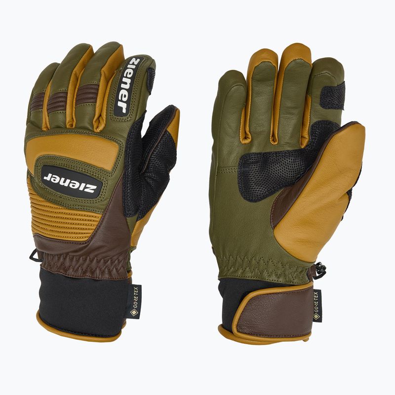 Мъжки скиорски ръкавици ZIENER Guard GTX + Gore Grip PR alpine dark/brown