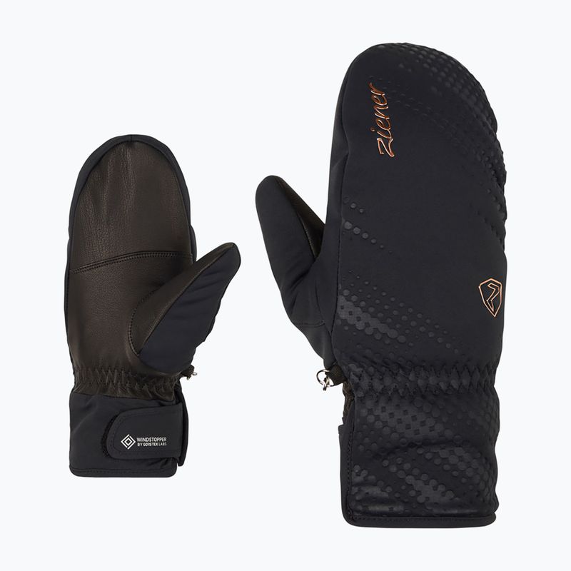 Дамски скиорски ръкавици ZIENER Karoi WS PR Mitten black/rose metallic 7