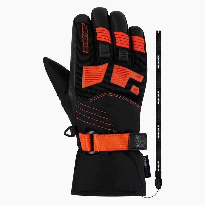 Детски скиорски ръкавици ZIENER Lukian-Z AS black/orange red 2
