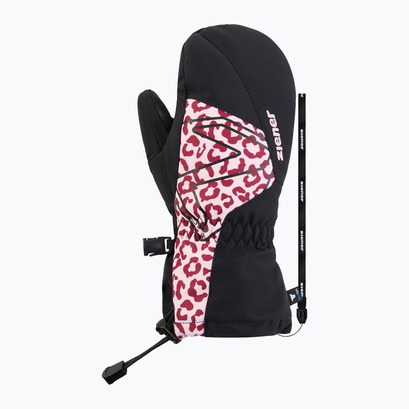 Детски скиорски ръкавици ZIENER Lavalino-Z Aquashield AW Mitten black/red leo 2
