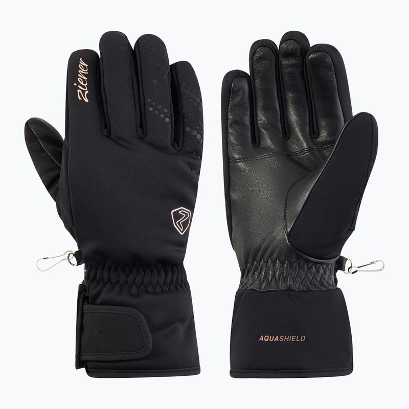 Дамски скиорски ръкавици Ziener Kehnia-Z Aquashield PR Glove black/rose metallic