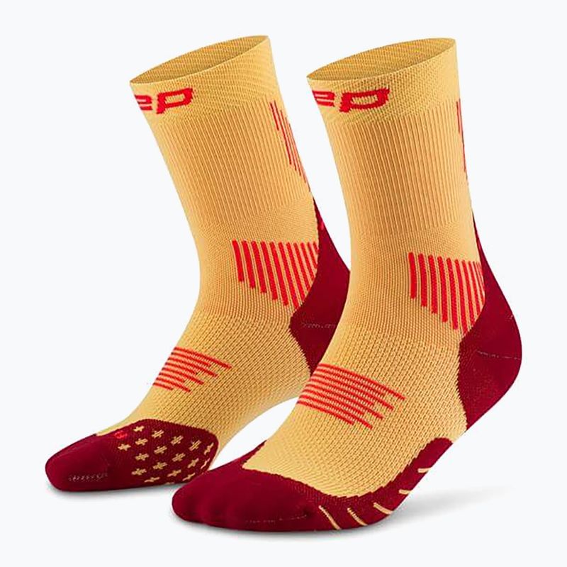 CEP дамски чорапи за компресия Run Mid Cut 5.0 marigold/burdony