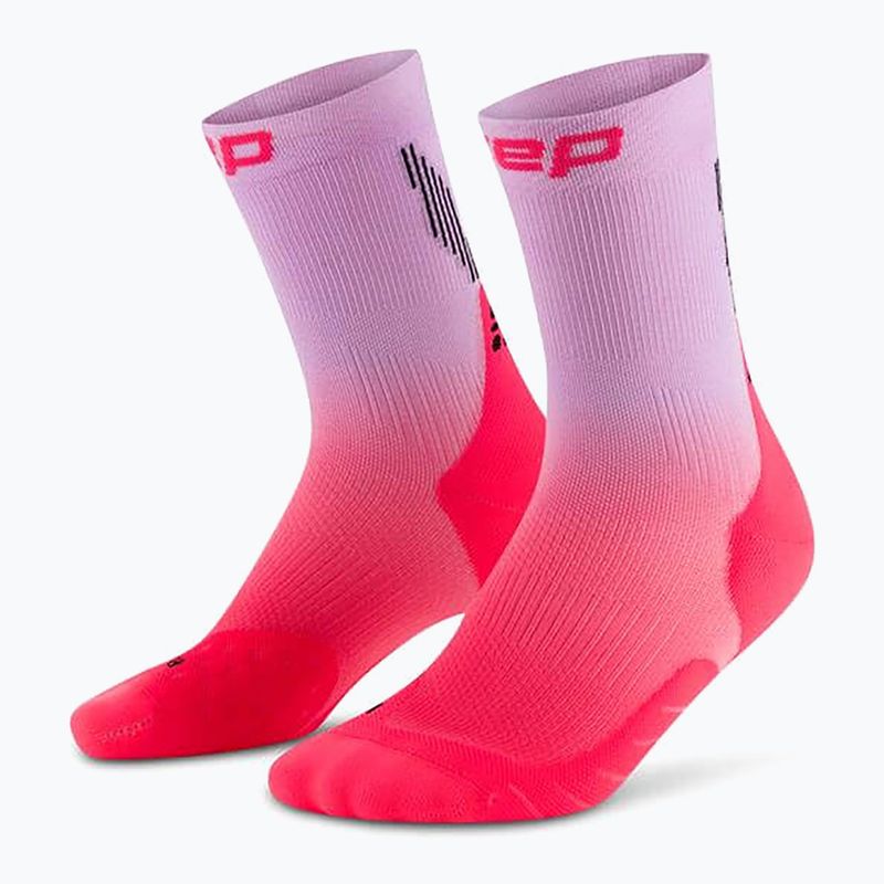 CEP дамски чорапи за компресия Run Edt. Gradient Mid Cut Compression 5.0 pink/lilac fade