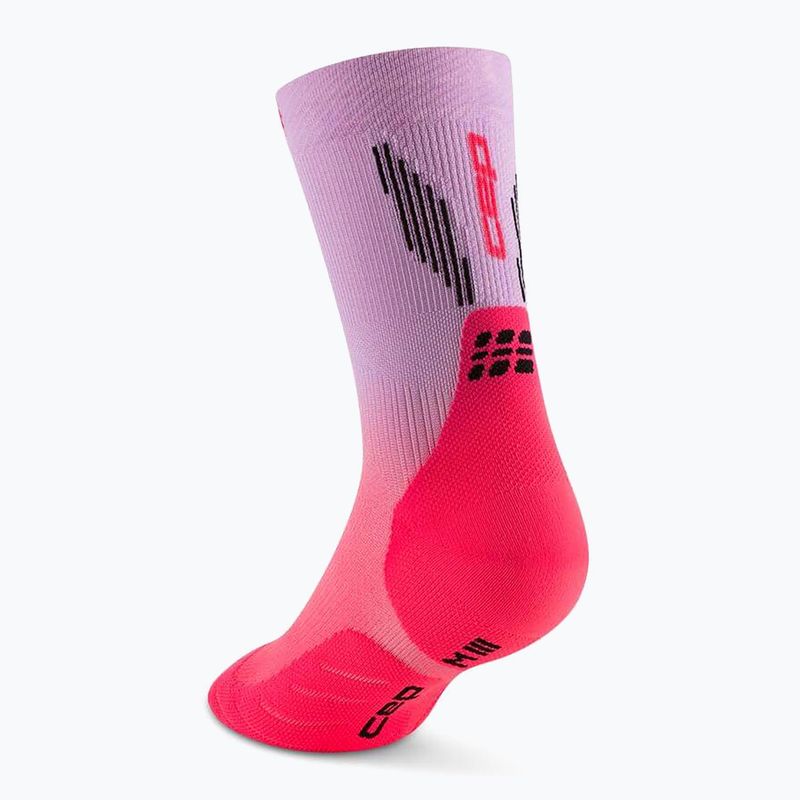 CEP мъжки чорапи за компресия Run Edt. Gradient Mid Cut Compression 5.0 pink/lilac fade 3