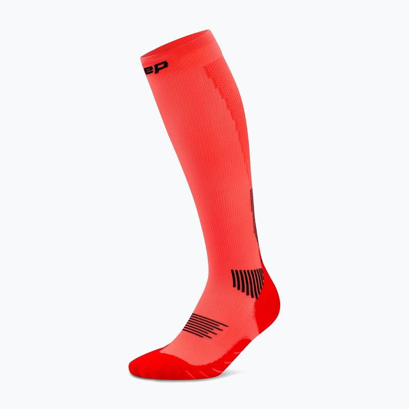 Дамски компресионни чорапи CEP Run Tall 5.0 neon coral 2